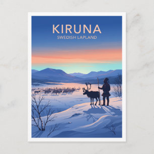 Samiländers Renntierhaltung, Kiruna Schweden Postkarte