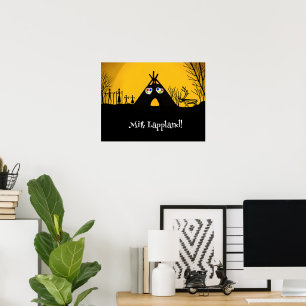 Samisk boplats gul svart poster