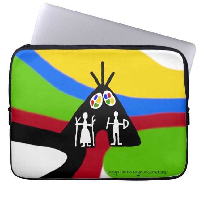 Samiska klara roliga färger mönster laptopschutzhülle (Vorderseite)