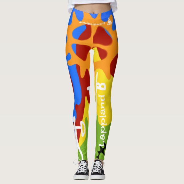 Samiska mönster figurer i många färger leggings (Vorderseite)