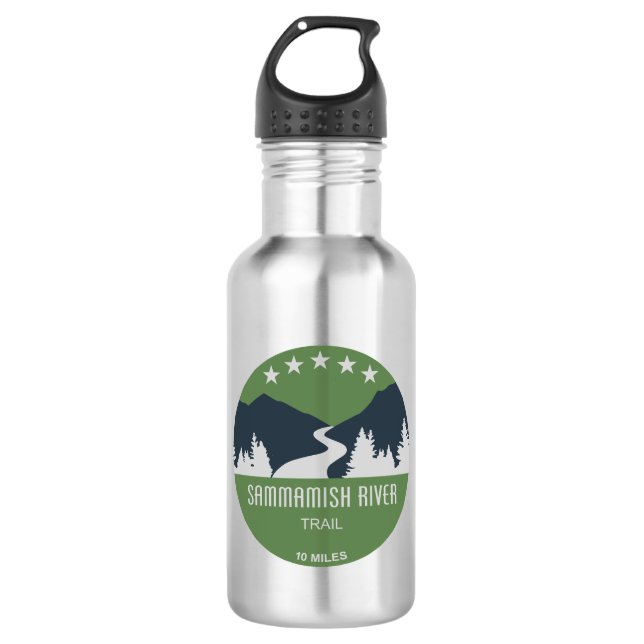 Sammamish River Trail Washington Edelstahlflasche (Vorderseite)