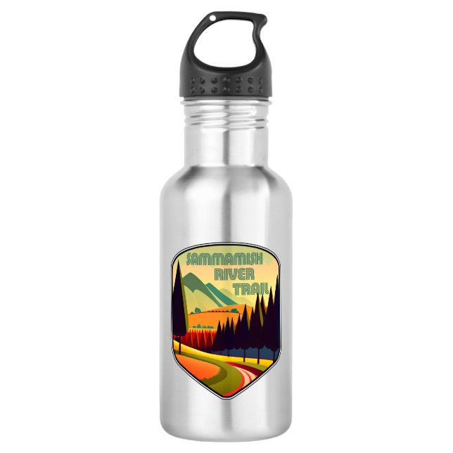 Sammamish River Trail Washington Farben Edelstahlflasche (Vorderseite)