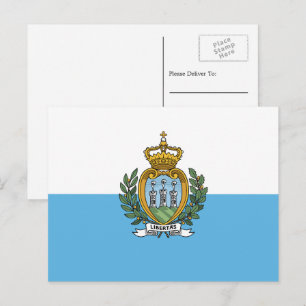 Sammarinische Flagge, Flagge von San Marino Postkarte