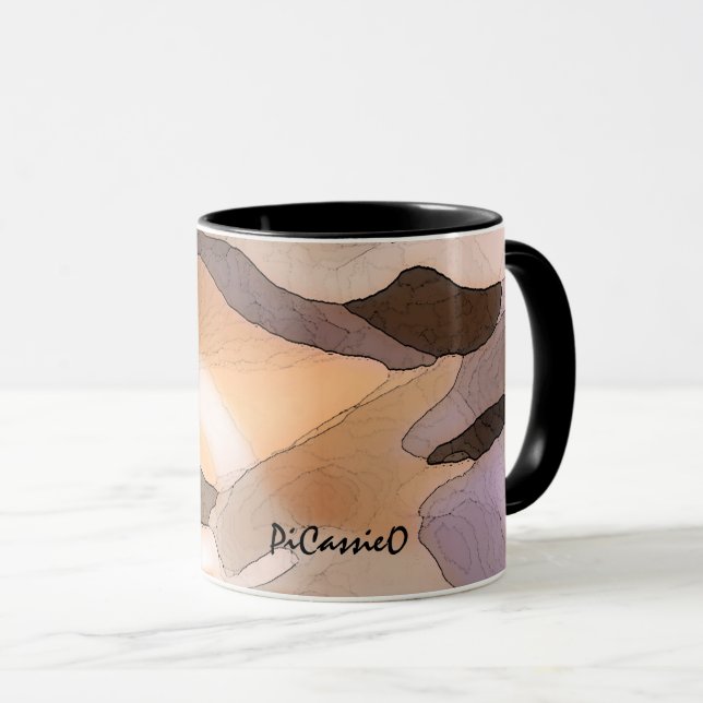 Sammelbare subtile Farbabstrakte Kunst-Tasse Tasse (VorderseiteRechts)