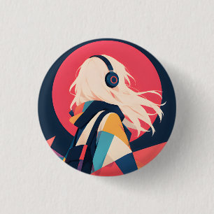 Sammelbarer Anime-inspirierter Knopf 8 Wind im Haa Button