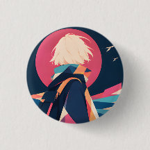 Sammelbarer Anime-Inspo-Button 12 Stiller Reisende