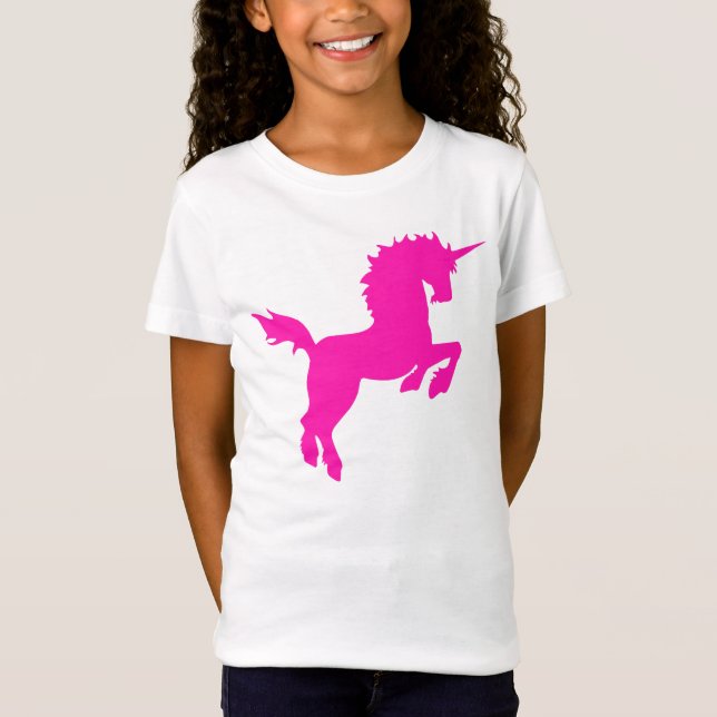 Sammelbarer Farbunicorn im rosa T-Shirt (Vorderseite)