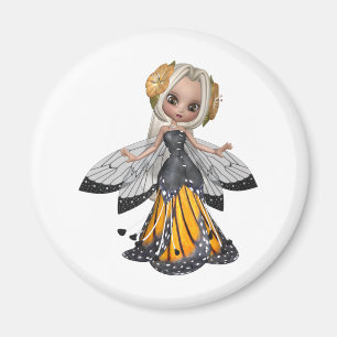 ♥ sammelbares feenhaftes Blumen-Puppen-Kunst ♥ Magnet