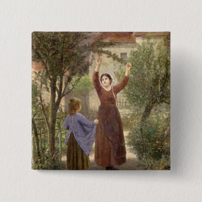 Sammeln-Kirschen Button (Vorderseite)