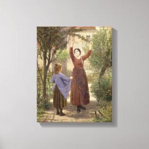 Sammeln-Kirschen Leinwanddruck
