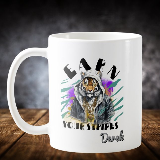 Sammeln Sie Ihre Streifen Motivierend Tiger Kaffeetasse (Von Creator hochgeladen)