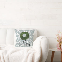 Sammeln Sie Script Simple Floral Country Green Kra Kissen