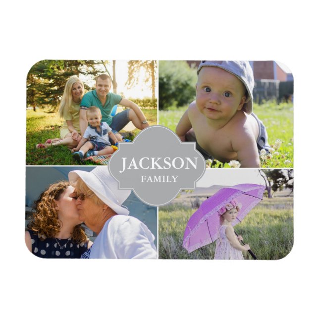 Sammeln von Fotos mit Familiennamen-Mehrbildern Magnet (Horizontal)