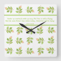 Sammle deine Rosenknospe Zitat Wall Clock
