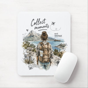 Sammle Momente, keine Dinge Reisezitat Mousepad