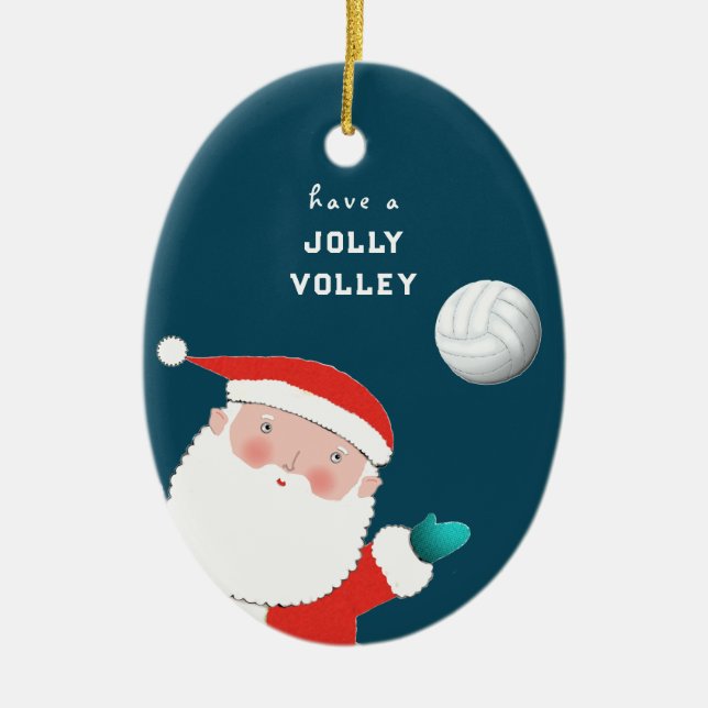 Sammlerobjekt Volleyball  Keramik Ornament (Vorne)