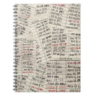 Sammlung der alten Bibliothekskarte Notizblock