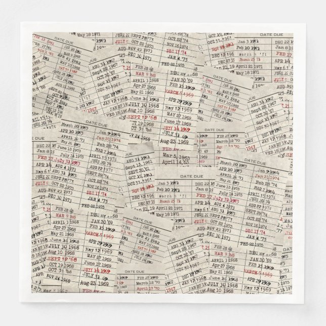 Sammlung der alten Bibliothekskarte Serviette (Vorderseite)