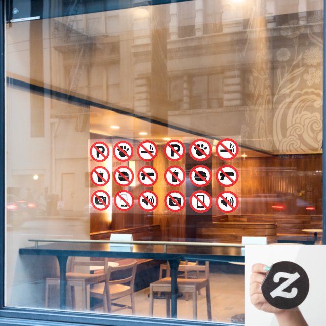 Sammlung der verbotenen Gebrauchstür Fensteraufkleber (Café-Fenster)