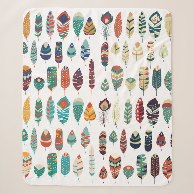 Sammlung des Vintagen Stammeshandwerks der boho Sherpadecke (Vorderseite)
