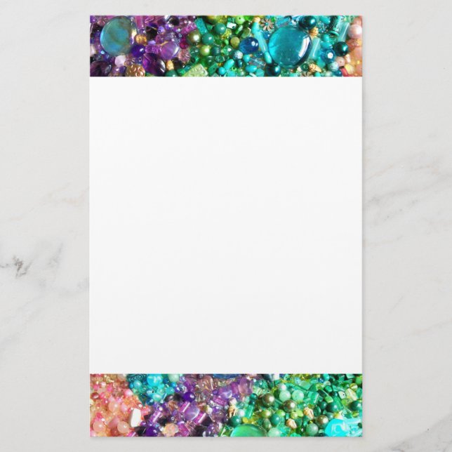 Sammlung farbenfroher Perlen Briefpapier (Vorderseite)