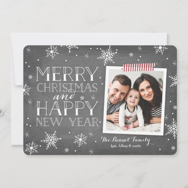 Sammlung handgezeichneter Schneeflocken Feiertagskarte (Vorderseite)