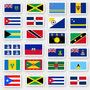Sammlung karibischer Flaggen Aufkleber