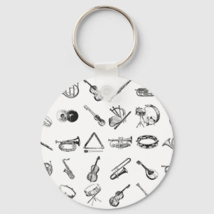 Sammlung klassische Musikinstrumente Schlüsselanhänger