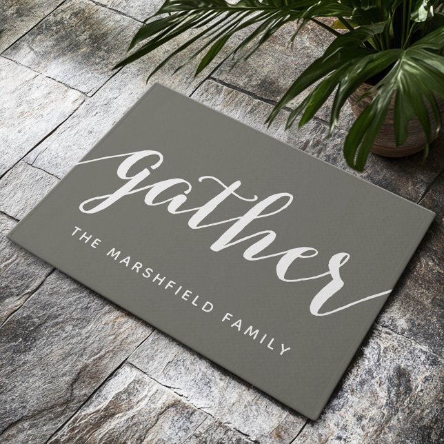 Sammlung - Moderne Kalligrafie mit Familienname Fußmatte (Custom Welcome Doormat)