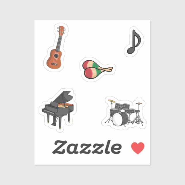 Sammlung Musikinstrumente Aufkleber (Blatt)
