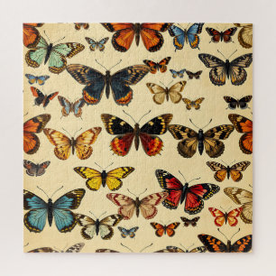 Sammlung Muster Vintage Schmetterlinge Puzzle
