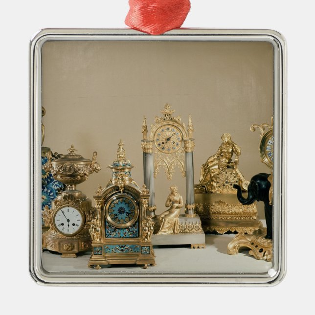 Sammlung Pendules De Paris Silbernes Ornament (Vorne)