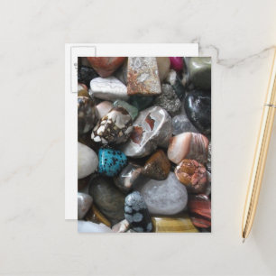 Sammlung schöner polierter Steine Postkarte