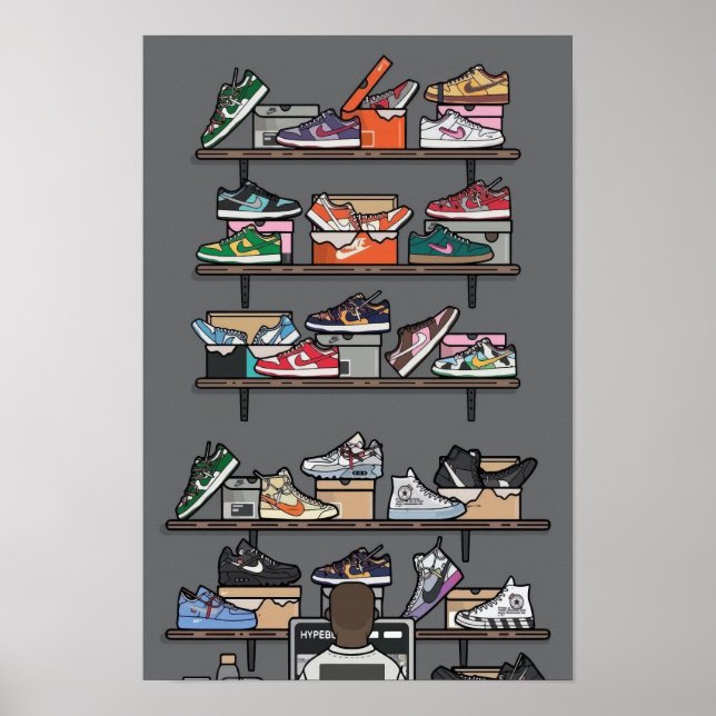 Sammlung Sneakers Art Print Poster (Vorne)