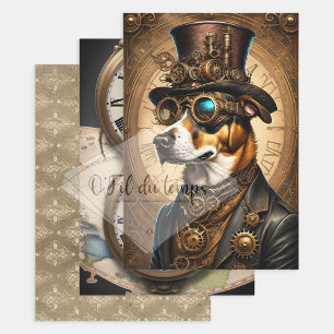 Sammlung Steampunk Animal - Dog Geschenkpapier Set