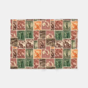 Sammlung vintage australischer Briefmarken Fleecedecke