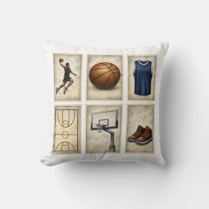 Sammlung vintage Basketball-Briefmarken Kissen