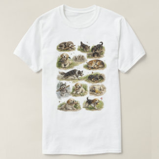 Sammlung vintage handgezeichneter Hunde | T-Shirt