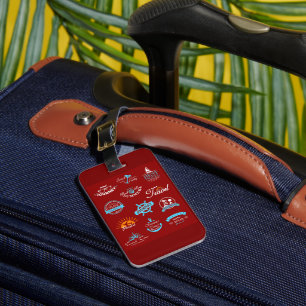 Sammlung vintage nautischer Reisebadges Gepäckanhänger