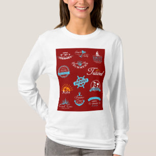 Sammlung vintage nautischer Reisebadges T-Shirt