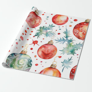 Sammlung vintage Weihnachtskugeln Geschenkpapier