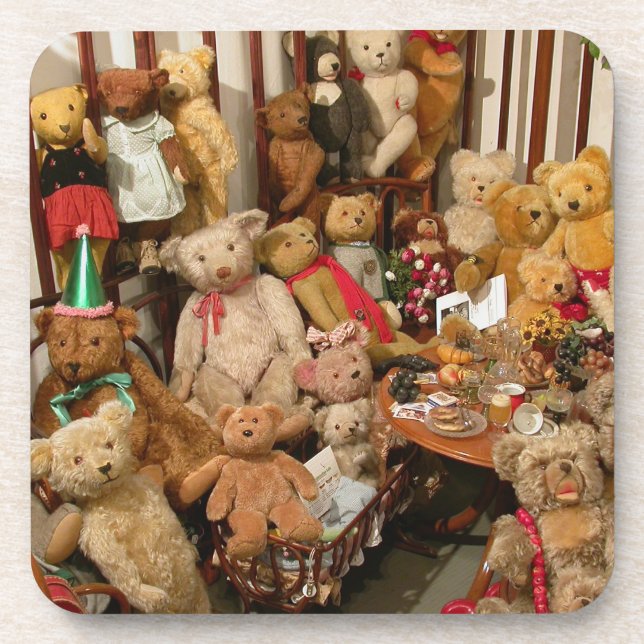Sammlung Vintager Teddybären Untersetzer (Vorderseite)