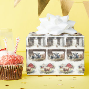 Sammlung von Aquarelltieren Geschenkpapier