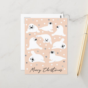 Sammlung von arktischen Tieren - Siegel Postkarte