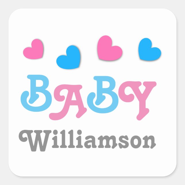 Sammlung von Baby-Duschkabinen A05 für Frauen Quadratischer Aufkleber (Vorderseite)