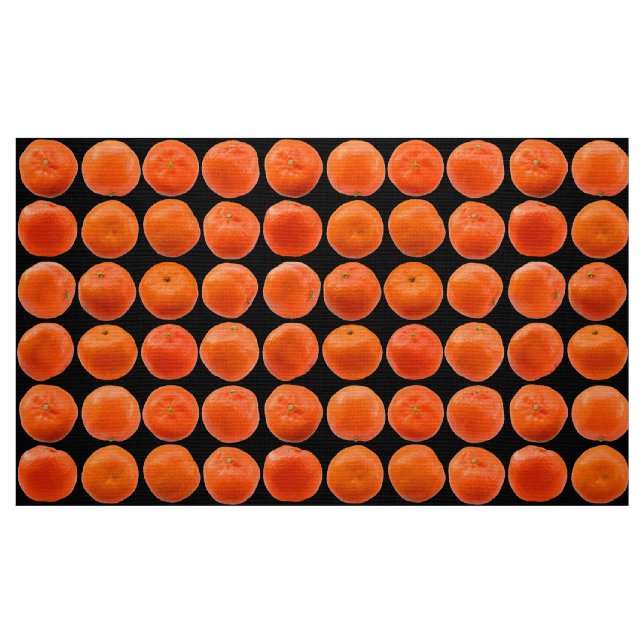 Sammlung von Clementinen - Auf Schwarz Stoff (Fat Quarter (45,7 x 55,9 cm))