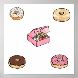 Sammlung von Donuts Poster
