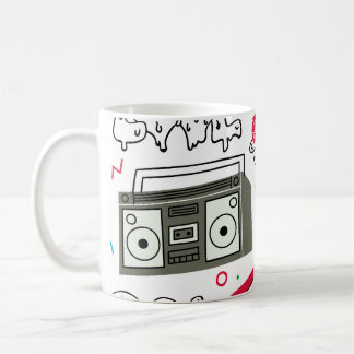 Sammlung von Doodles aus den 80er und 90er Jahren. Kaffeetasse