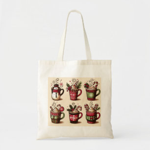 Sammlung von festlichen Kaffeetassen, Weihnachtsde Tragetasche
