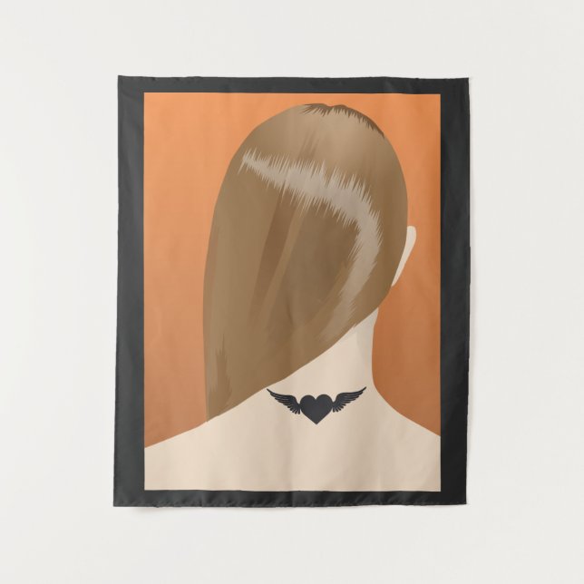 Sammlung von Frauen Neck Tattoo Art Print, Nr. 1/1 Wandteppich (Vorderseite)